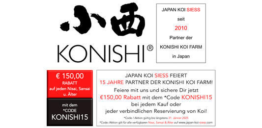 JAPAN KOI SIESS  15 JAHRE PARTNER DER KONISHI KOI FARM