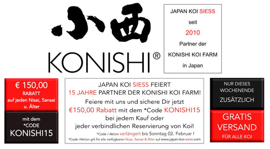 JAPAN KOI SIESS  15 JAHRE PARTNER DER KONISHI KOI FARM