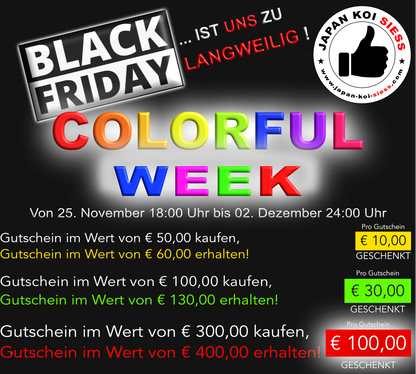 + COLORFUL WEEK + + GUTSCHEIN SONDERAKTION +